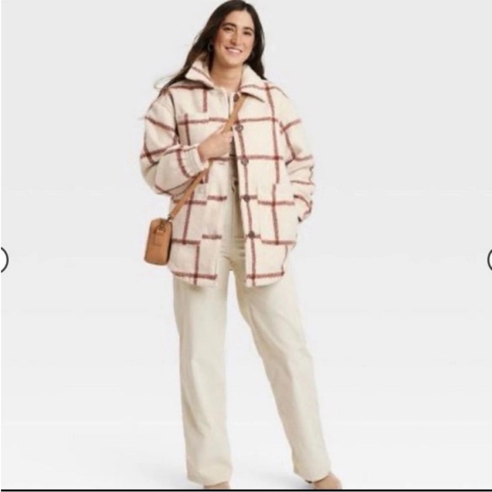 Universal Thread Cozy Plaid Button-Front Jacket -… - image 3